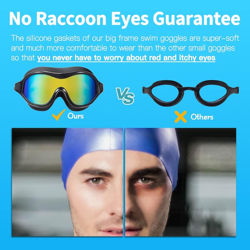 Seago Swim Goggles No Leaking Anti-Fog Pool Goggles Swimming Goggles for Adult Men Women Youth, UV Protection 180° Clear Vision - Image 2